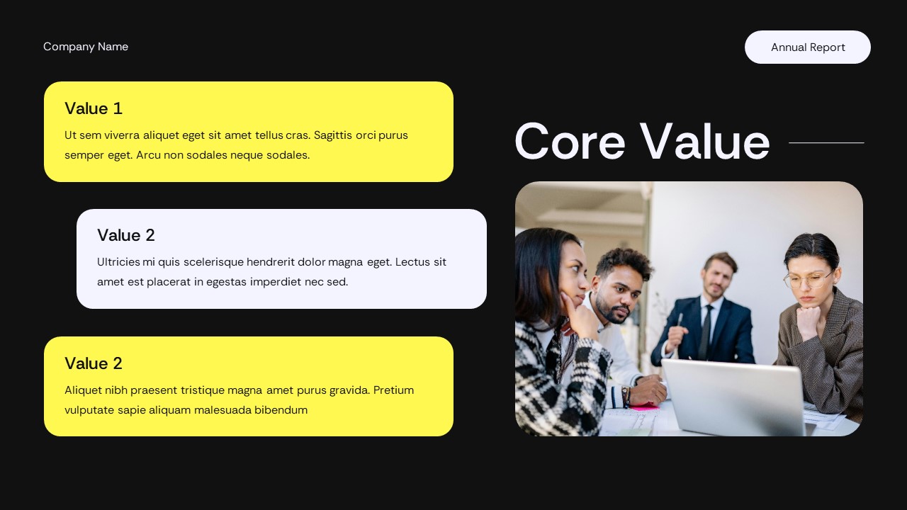 Black Yellow Modern Company Annual Report Presentation Template ...