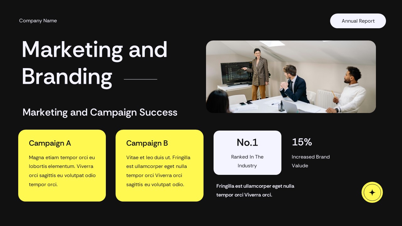 Black Yellow Modern Company Annual Report Presentation Template ...