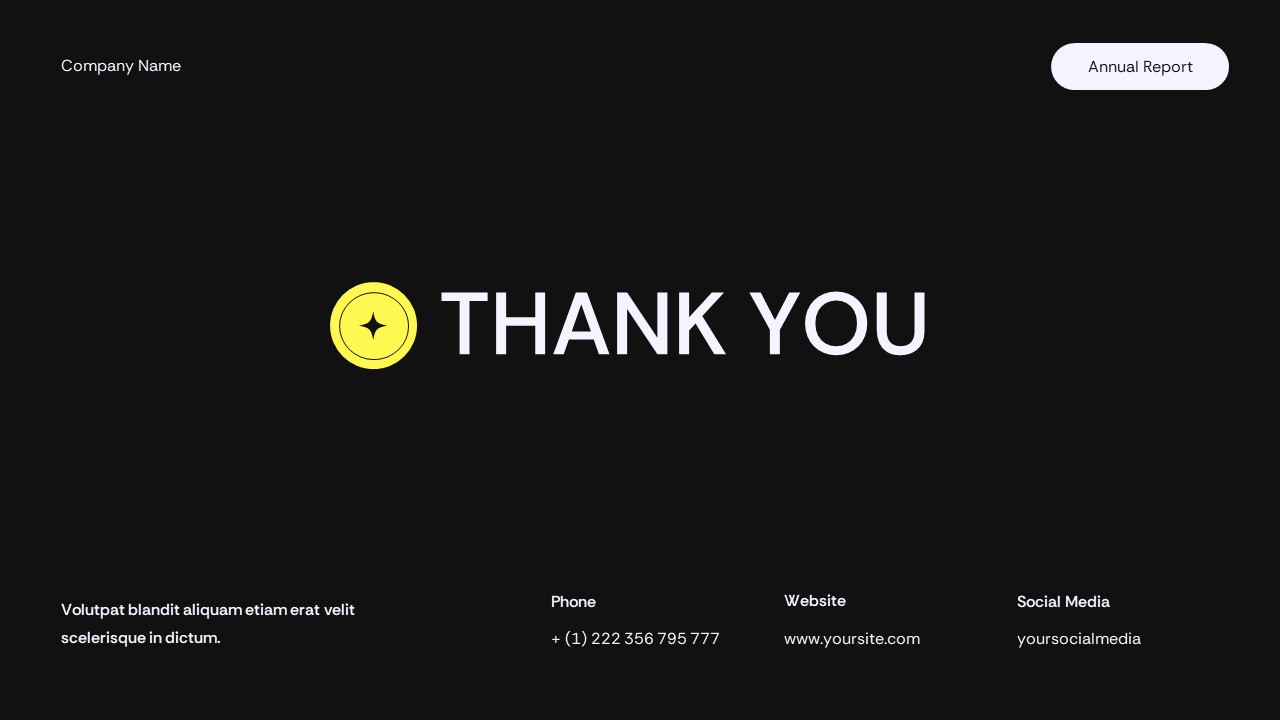Black Yellow Modern Company Annual Report Presentation Template ...