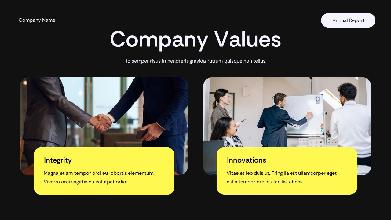 Black Yellow Modern Company Annual Report Presentation Template ...