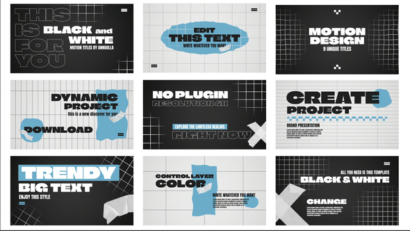 Black and White Slides | AE Elements template preview