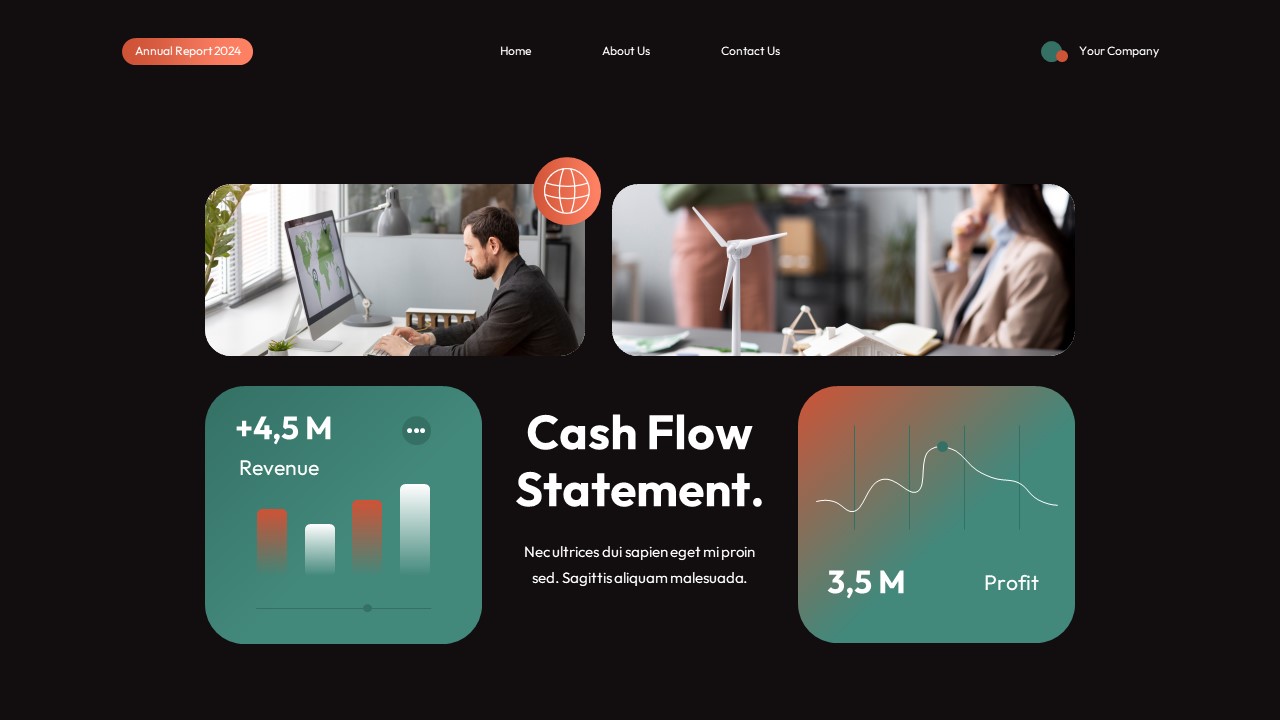 Black Green Orange Ui Ux Annual Report Presentation, Presentation Templates