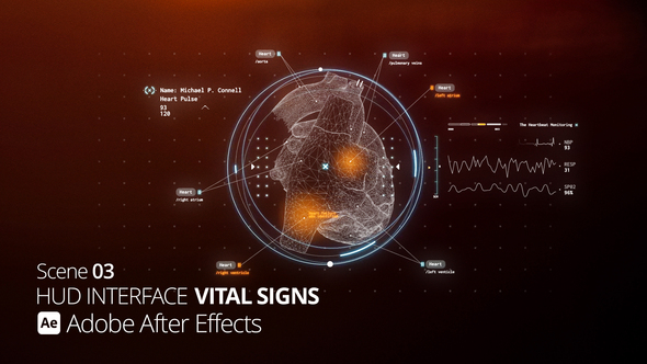 HUD Interface Vital Signs 03 Ae Infographics template preview