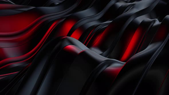4k Red Light Black Glossy Wave