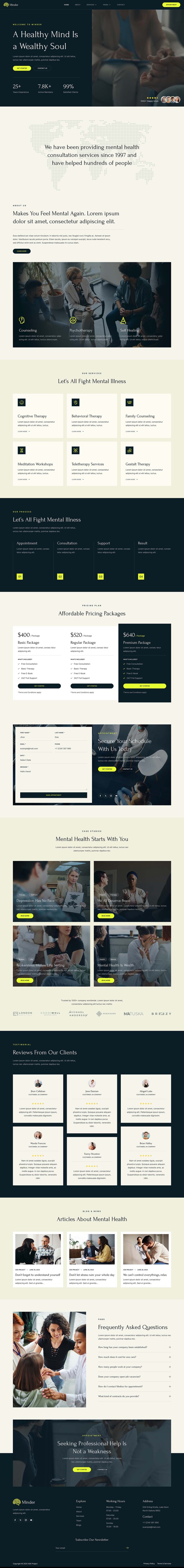Minder - Mental Health & Therapy Elementor Template Kit