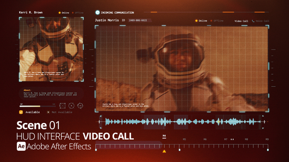 HUD Interface Video Call 01 Ae Infographics template preview