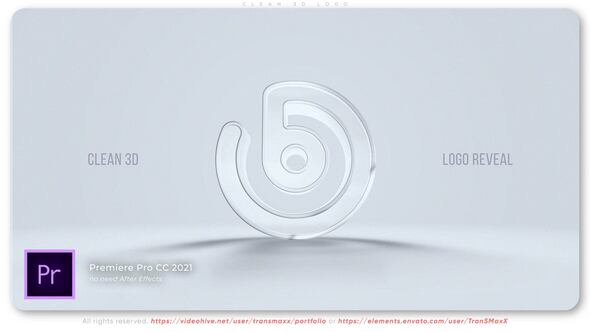 Clean 3d Logo Premiere Pro template preview