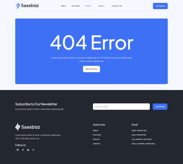 Saasbizz - Saas & Tech Startup Elementor Template