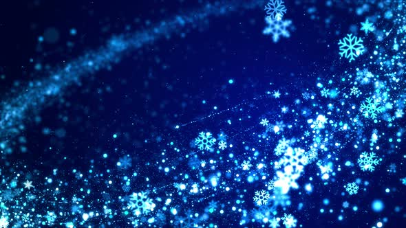 Christmas Blue Particle Glittering
