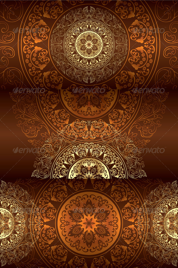Set of Brown Vintage Floral Backgrounds - Backgrounds Decorative