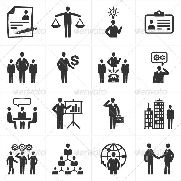 Management and Human Resource Icons - Business Icons