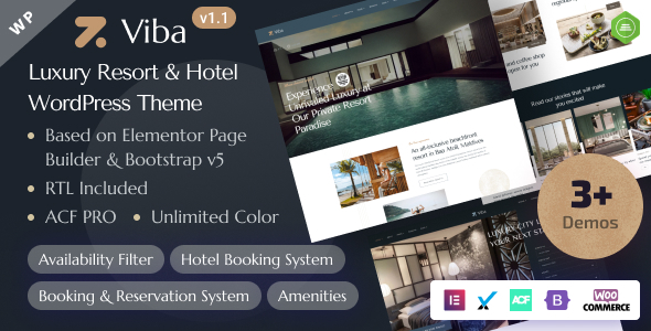 [DOWNLOAD]Viba - Luxury Resort & Hotel Elementor WordPress Theme