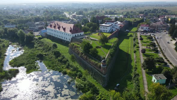 Aerial Shot Dubno Castle, Ukraine.The Castle Of The Ostroh-Lubomyr Princes alt