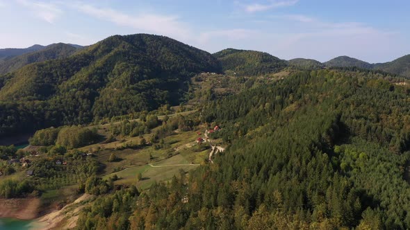 Aerial view at Tara mountain in Serbia