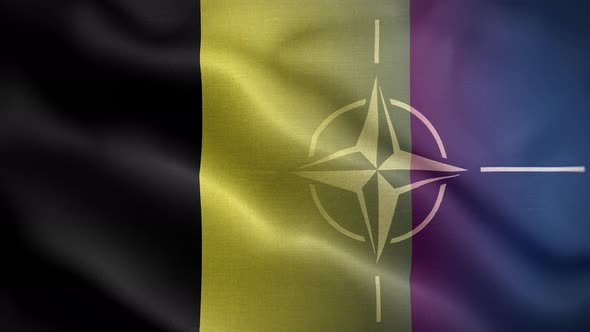 Nato Belgium Flag Loop Background 4K