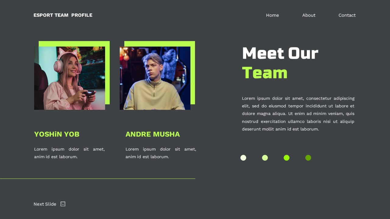 Espor Team Profile - Game Google Slide Templates, Presentation Templates