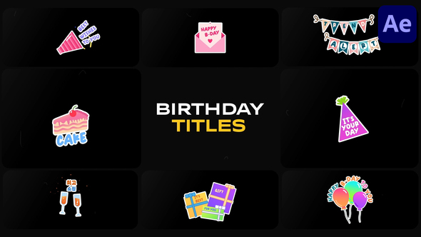 Birthday Titles for After Effects Titles template preview
