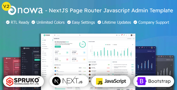 Nowa – Nextjs Javascript React Bootstrap Admin Dashboard Template