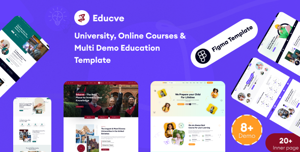 Educve-University, Online Courses &  Education Figma Template