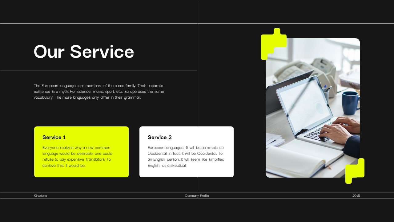 Black Yellow Modern Digital Agency Company Profile Presentation ...