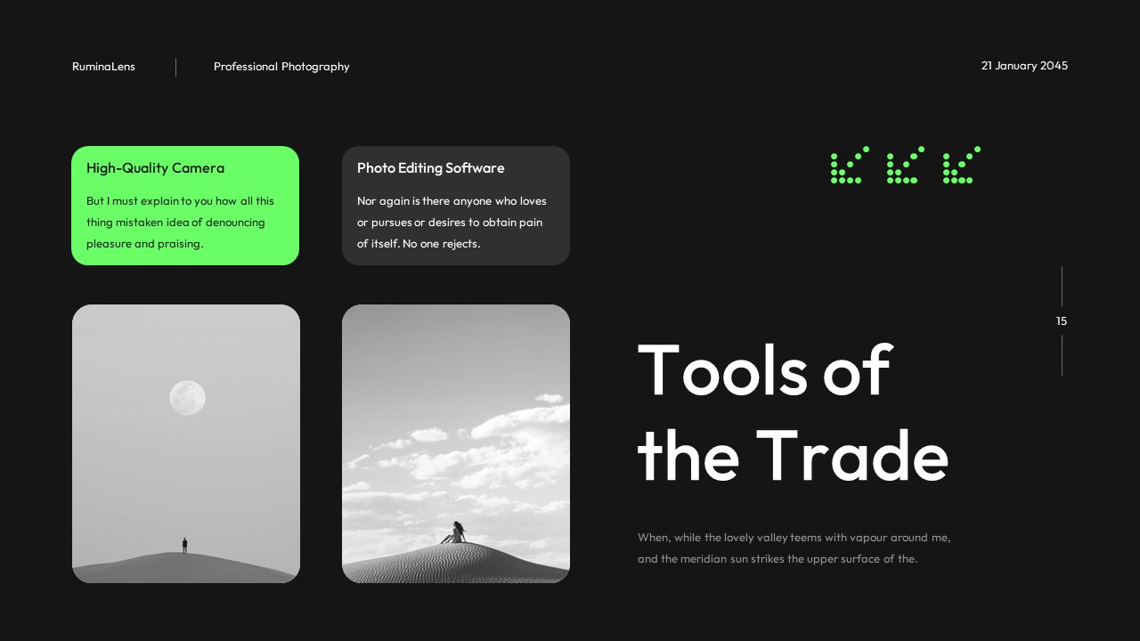 Black Green Modern Photography Pitch Deck Presentation, Presentation ...