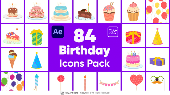 Birthday Icons Pack For After Effects