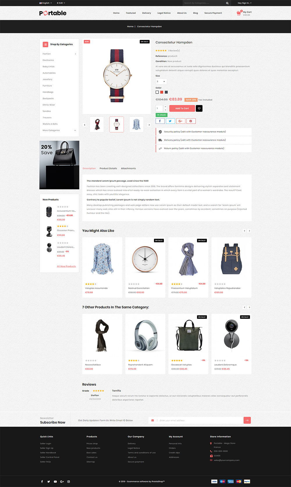 Portable - MegaStore Prestashop 1.7 & 8.x Responsive Theme by codezeel