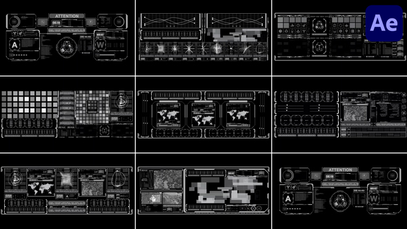 Hud Large Screens for After Effects Elements template preview