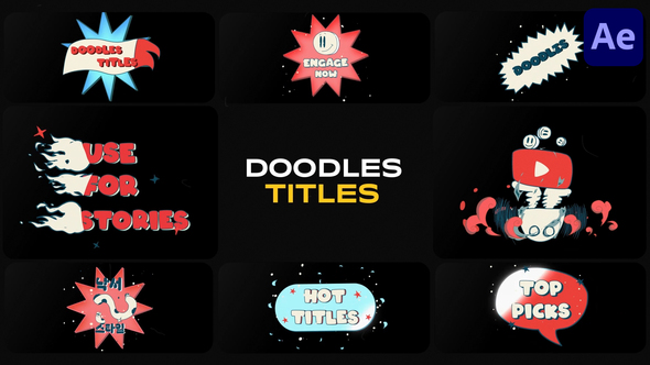 Cartoon Doodles Titles for After Effects Titles template preview