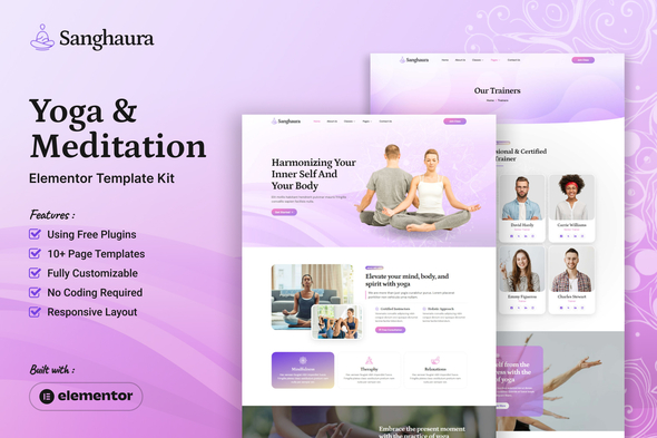Sanghaura - Yoga & Meditation Elementor Template Kit