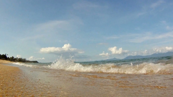 Ocean Waves on Tropical Sand Beach