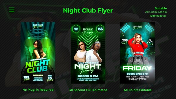 Night Club Flyers Openers template preview