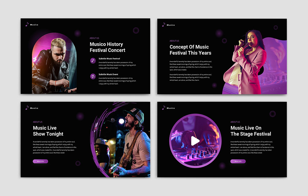 Musico - Music Festival PowerPoint Template, Presentation Templates