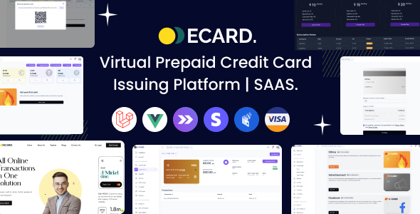 ECard  Virtual Prepaid Credit Card Issuing Platform  Stripe Powered (SAAS)