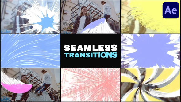 Colorful Dynamic Seamless Transitions | After Effects Elements template preview
