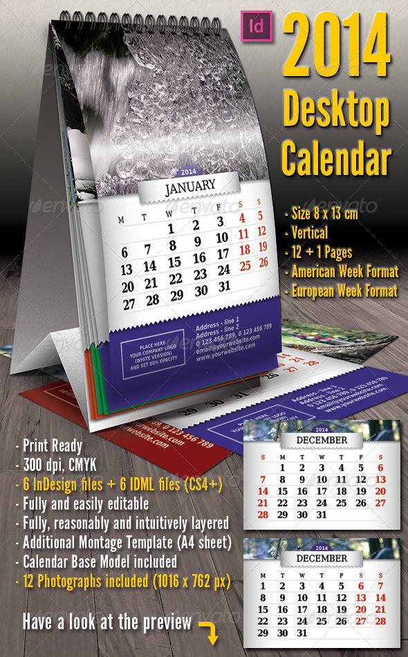2014 - Vertical Desktop Calendar - Calendars Stationery