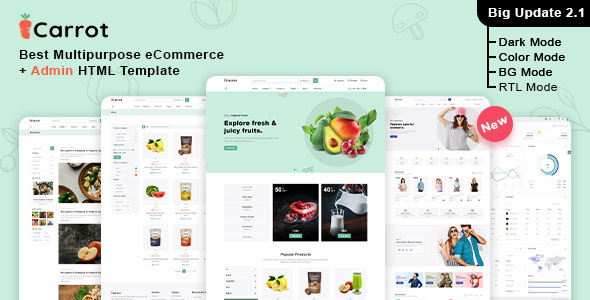 Carrot - Multipurpose eCommerce + Admin HTML Template