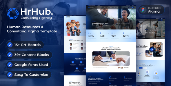 HR Hub - Human Resources Agency Website UI Figma Template