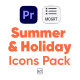 Summer &amp; Holiday Icons Pack For Premiere Pro - VideoHive Item for Sale