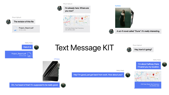 Text Message Kit Elements template preview