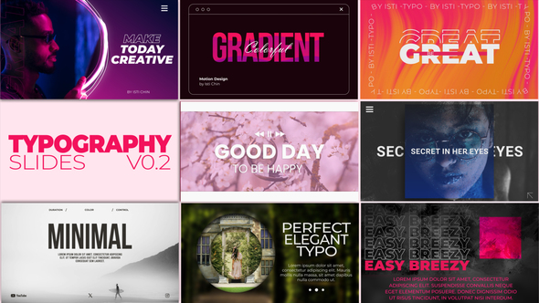 Typography Slides Elements template preview