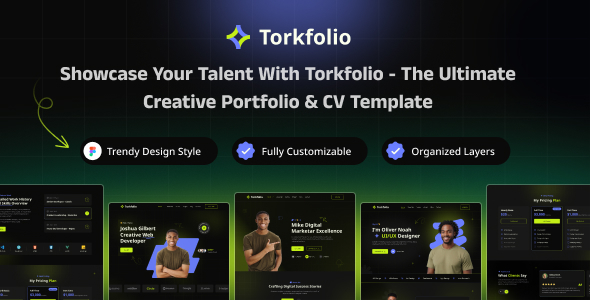 Torkfolio - Modern & Creative Portfolio and CV Figma Template for All Professions