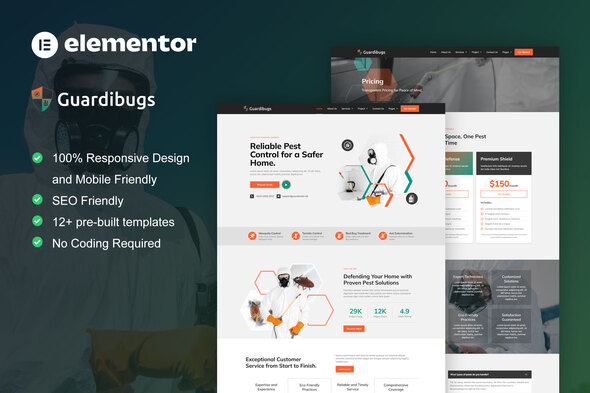 Guardibugs - Pest Control Service Elementor Pro Template Kit