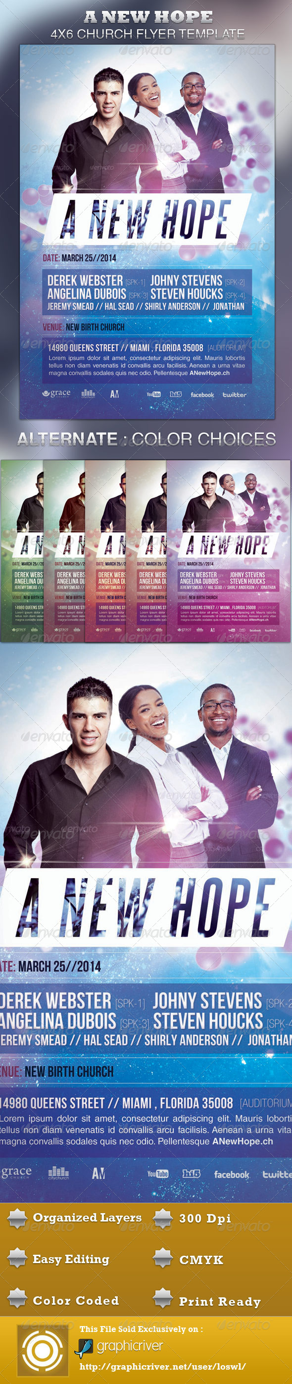 A New Hope Church Flyer Template - Church Flyers