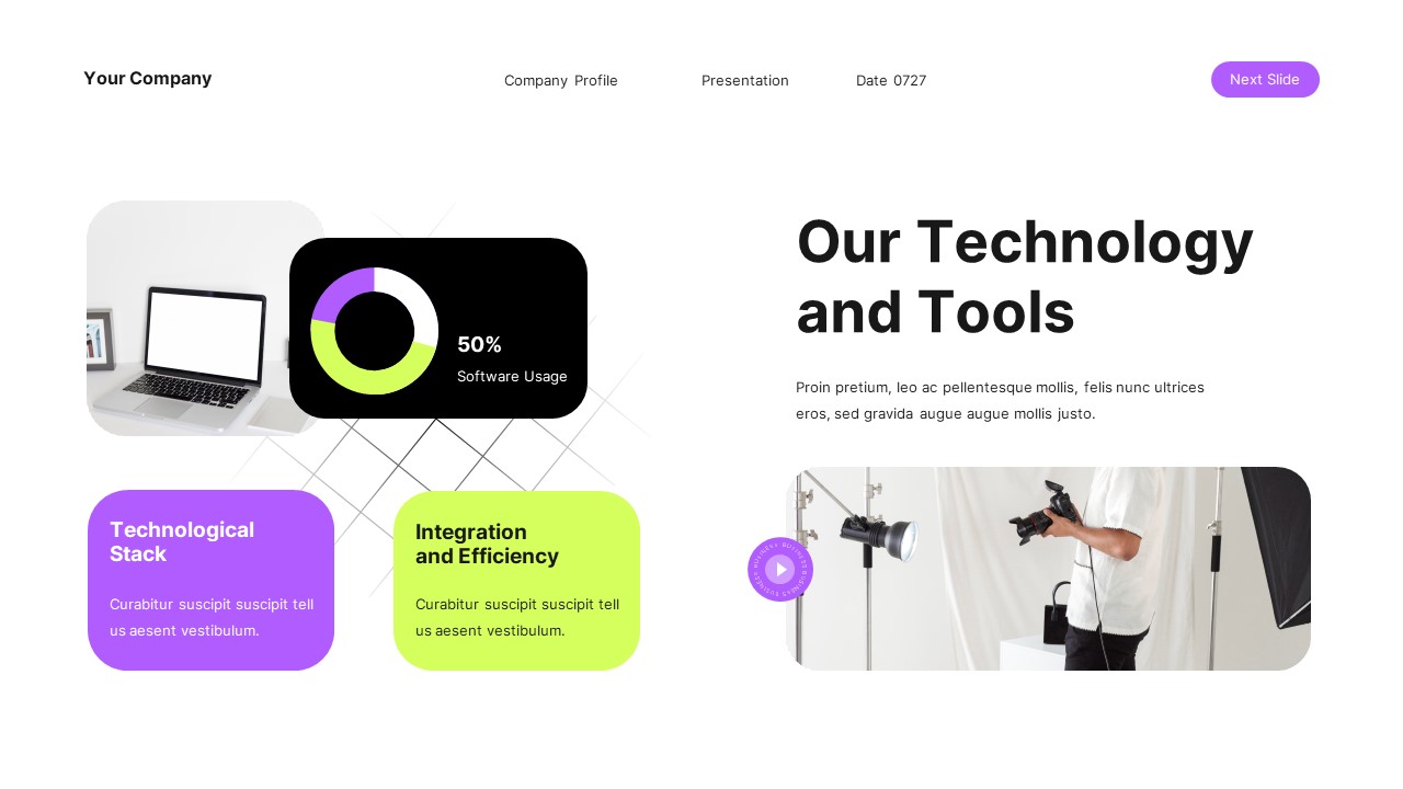 White Purple Green Modern Company Profile Presentation, Presentation ...