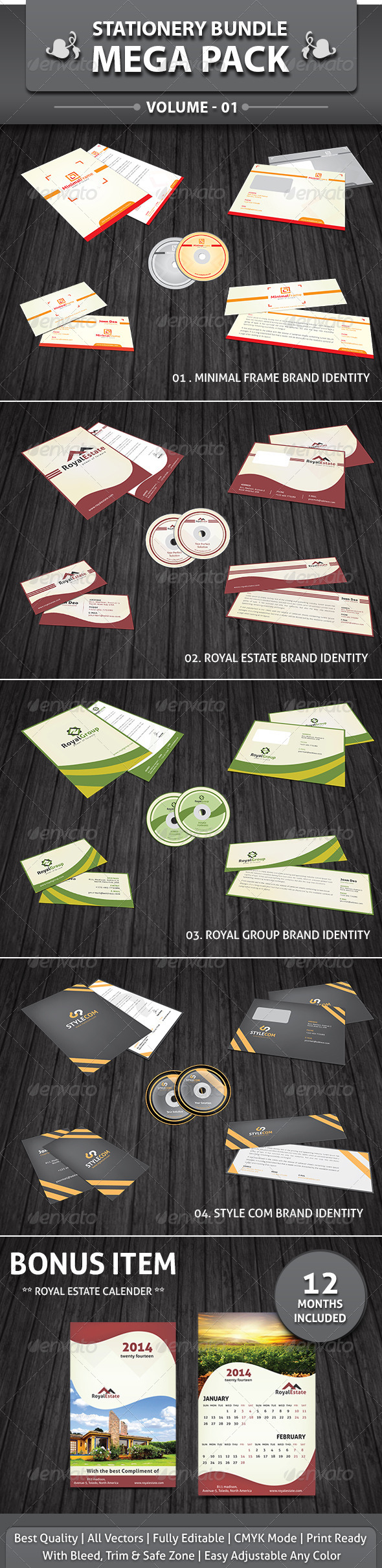 Stationery Mega Bundle Pack v1 - Stationery Print Templates