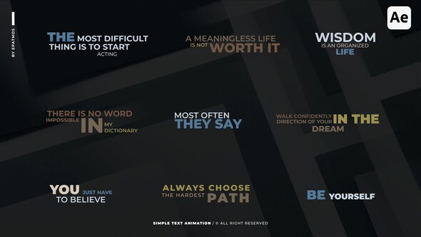 Simple Text Animation | AE Titles template preview