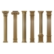 Set of Vector Classic Wood Columns