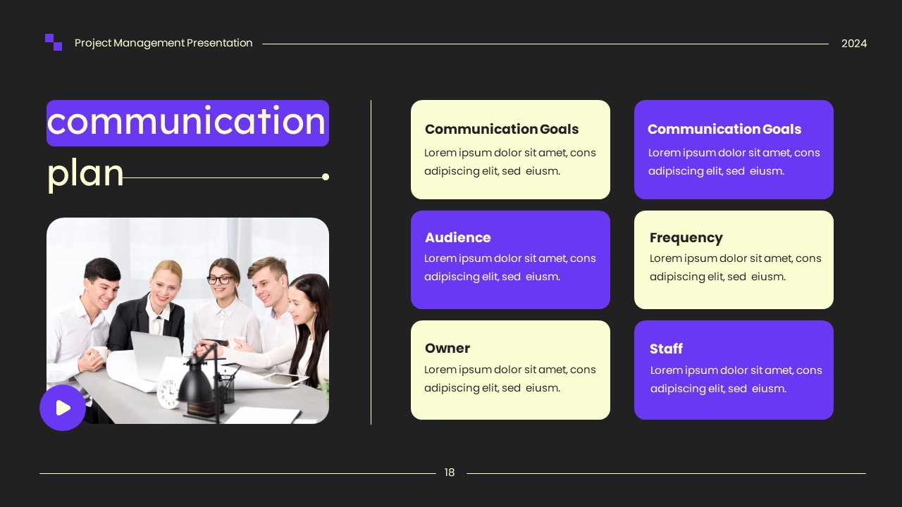 Black Purple Cream Project Management Keynote Presentation ...
