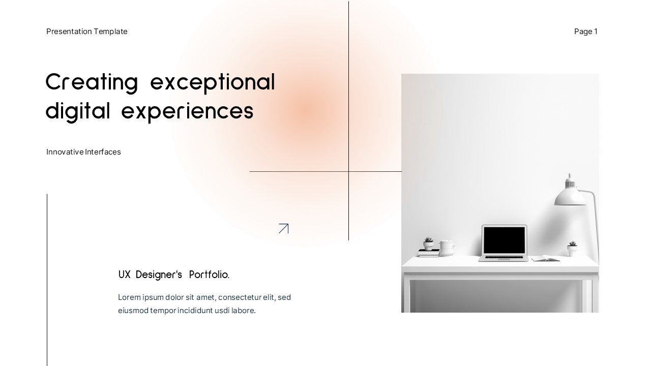 White Orange Gradient Minimalist Portfolio PowerPoint Presentation ...